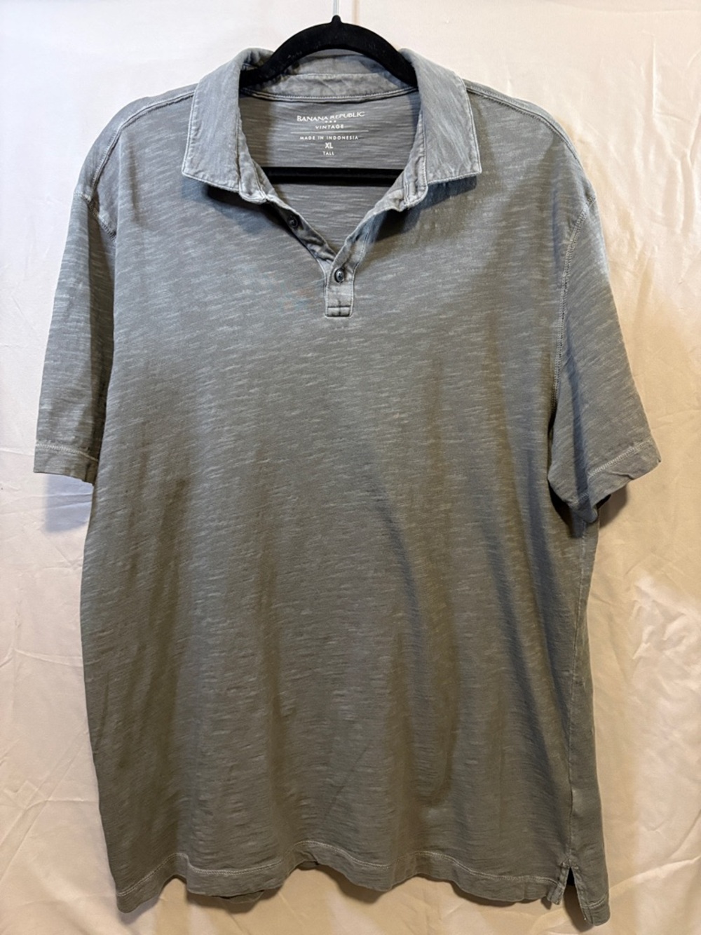 Banana Republic Men's 100% Cotton Short Sleeve Polo Heather Gray